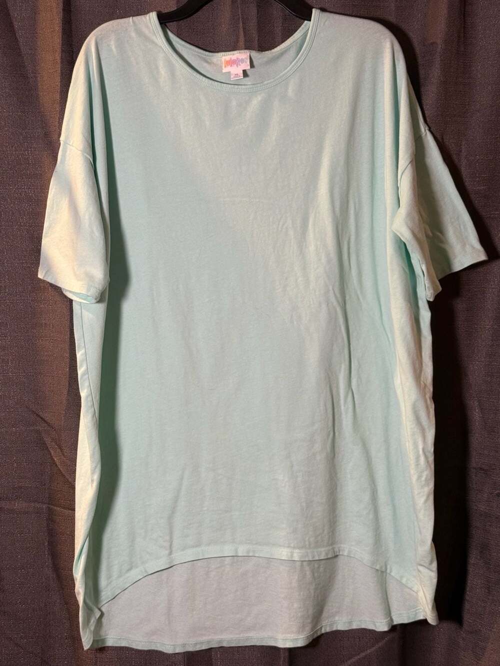 LuLaRoe Irma High-Low Tunic Top Solid Mint Green XL